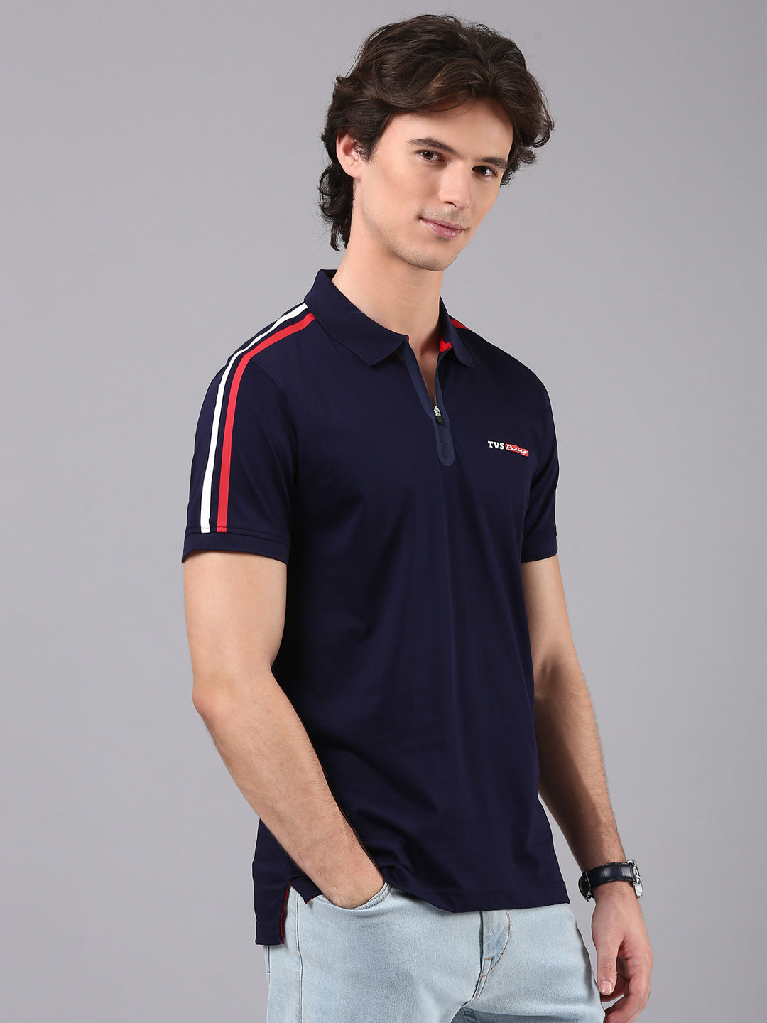 TVS Originals Racing 100% Cotton Mercerised Polo T-Shirt | 180 GSM | Sleek Zipper Placket | Soft Sheen Finish | Lightweight & Durable | Regular Fit | Heat-Sealed Neck | Premium Everyday Wear